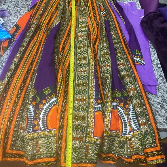 African Kente cloth maxi skirt & head wrap - Picture 2 of 9